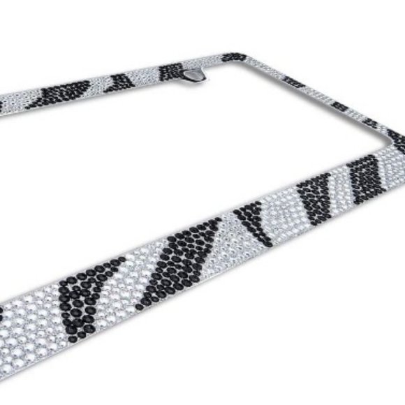 FLAPI Luxury Zebra Stainless Steel License Plate Frame - Picture 2 of 3